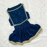 Blue Velvet Lehenga Choli