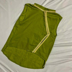 Classic Olive Green Kurta with Golden Border for Dogs