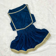 Classic Velvet Lehenga Choli for Dogs