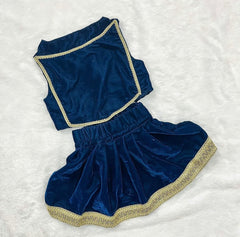Blue Velvet Lehenga Choli